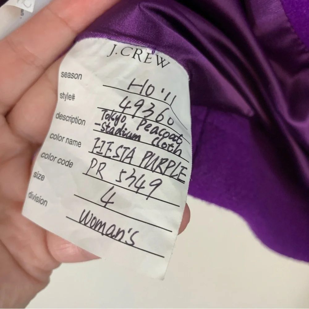 J.crew Womens purple stadium cloth pea cot 4 - Picture 11 of 12